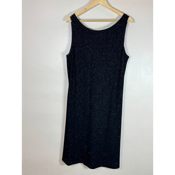 NWT VTG Y2K 90s Plus Size Coldwater Creek Stretch Sheath Midi Dress Black XL - Picture 2 of 11